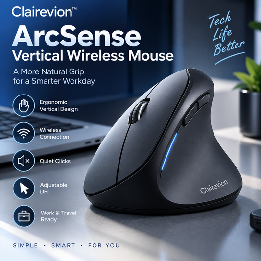 Clairevion™ ArcSense Vertical Wireless Mouse