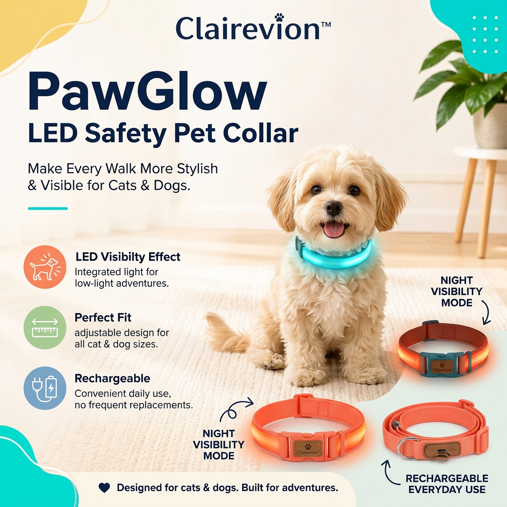 Clairevion™ PawGlow LED Safety Pet Collar