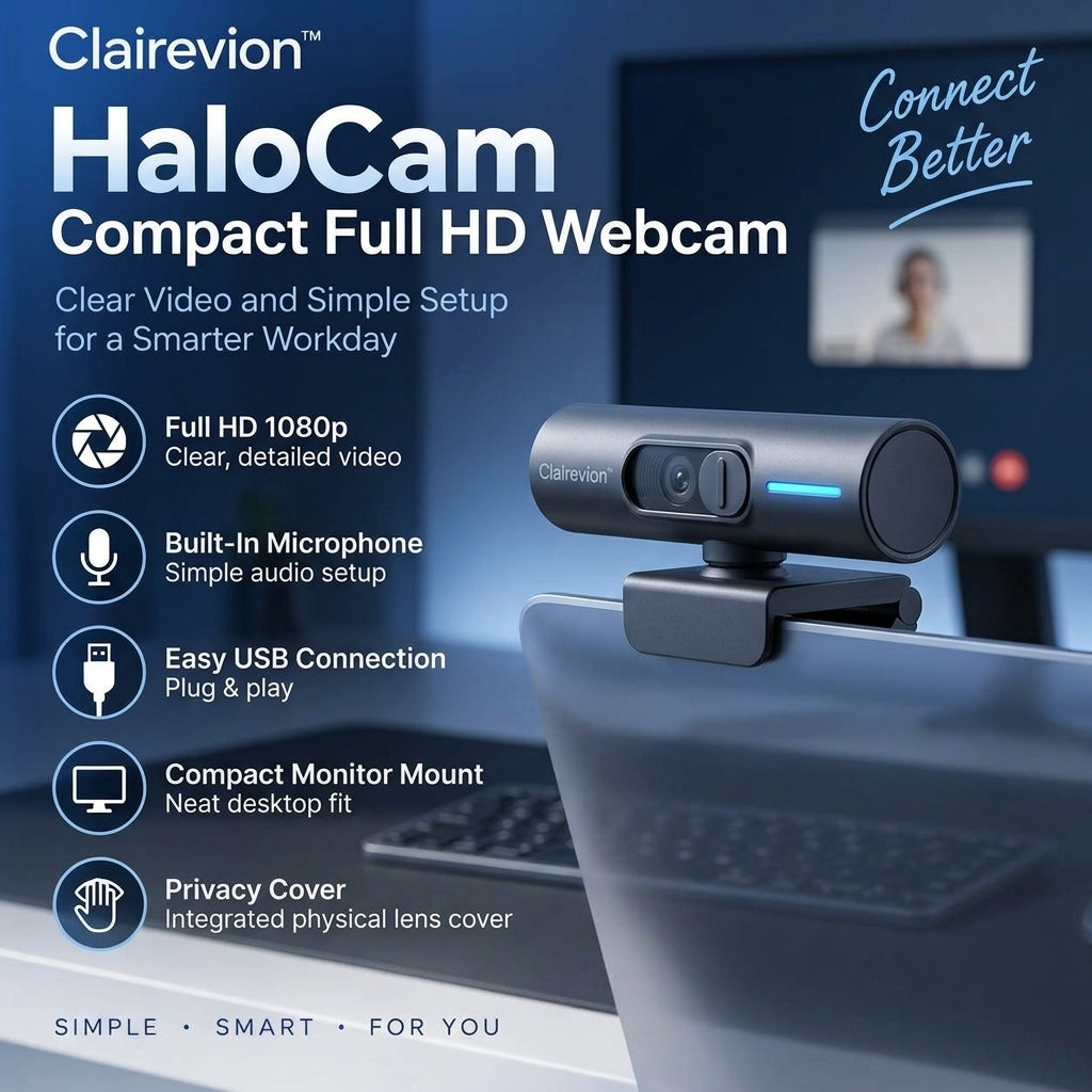 Clairevion™ HaloCam Compact Full HD Webcam