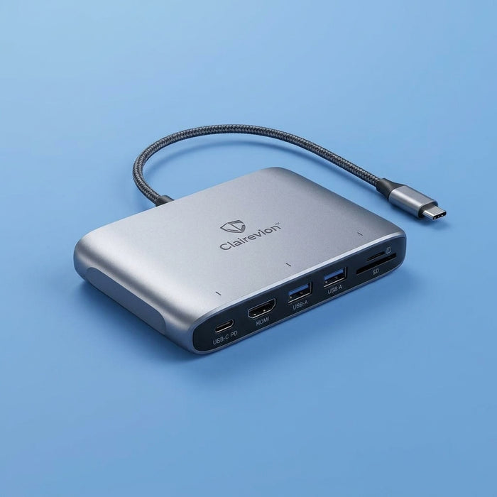 Clairevion™ DockNest 7-in-1 Compact USB-C Docking Station