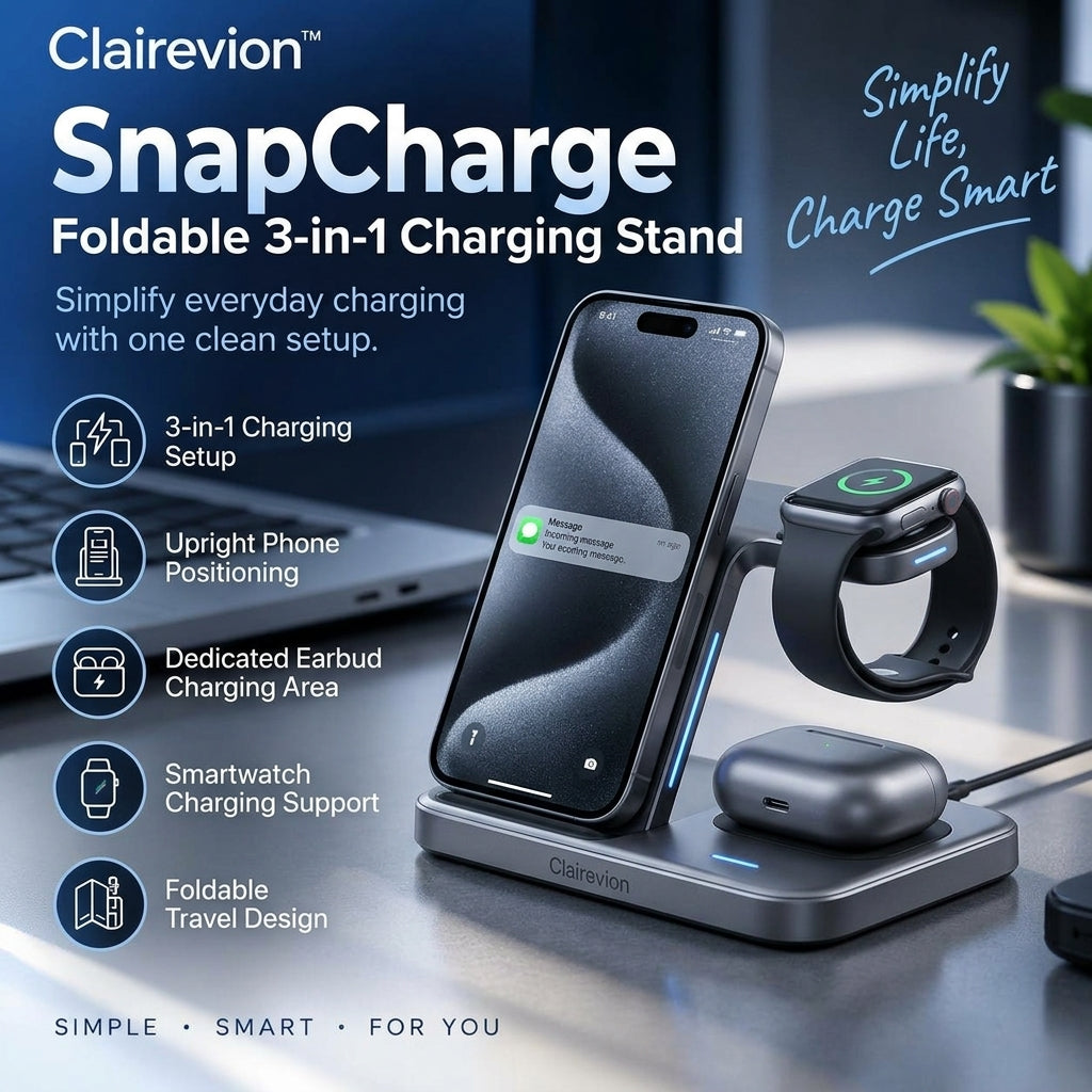 Clairevion™ SnapCharge Foldable 3-in-1 Charging Stand