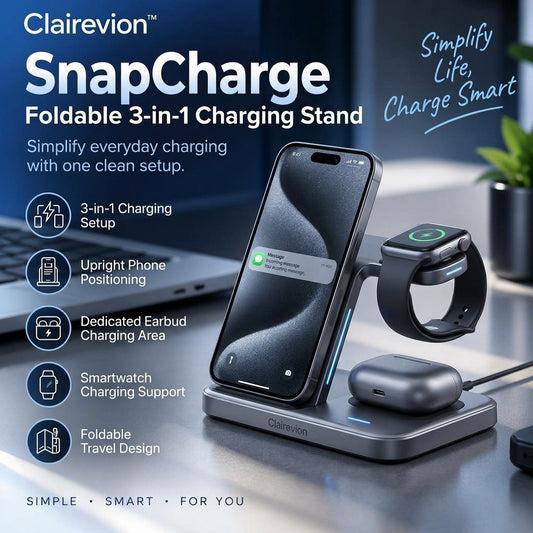 Clairevion™ SnapCharge Foldable 3-in-1 Charging Stand